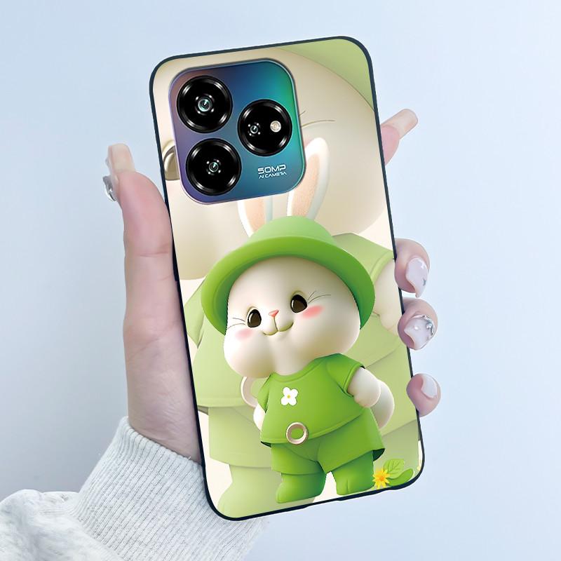 For ZTE Axon 60 Lite / Blade V60 Vita / Nubia V60 Design Case Cute Love Heart Rabbit Casing Black Soft Silicone Protective Cover