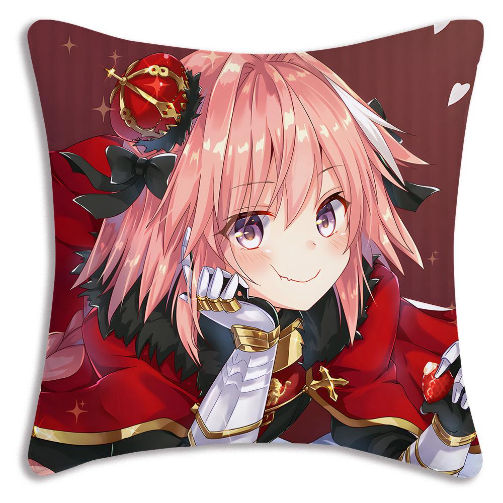 Anime F-Fate Apocrypha Astolfo Pillow Covers Cartoon Sofa Decorative Home Double-Sided Printing Short Plush Cute Cushion Cover