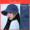 Bucket Summer Denim Hat Unisex With Face Covering Large Head Fit Sun Protection