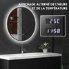 Round Bathroom Mirror With LED Lighting Dimmable Anti Fog Function Touch Switch Black