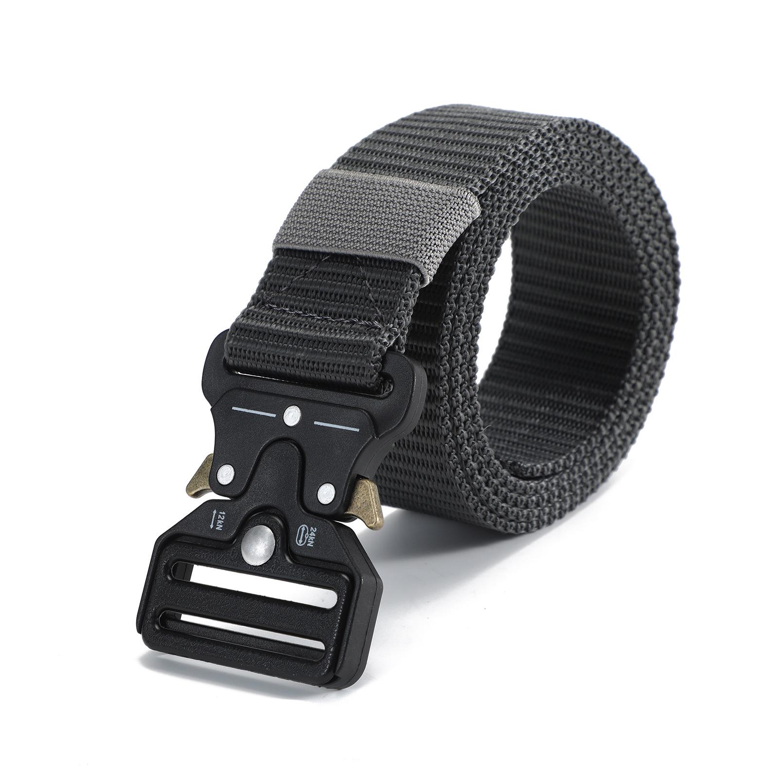Men s Durable Canvas Tactical Belt with Functional Buckle - Outdoor and Decorative Waistband