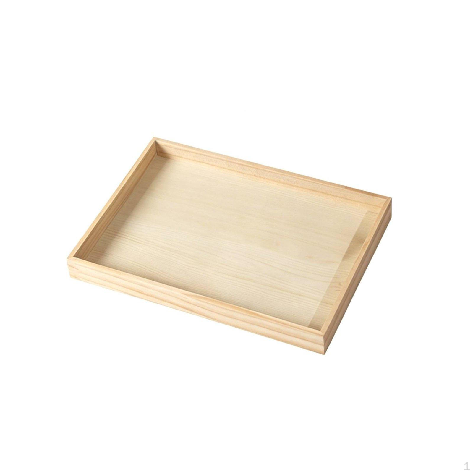 Wooden Jewelry Tray MultiGrid Compartment Storage Solid Wood Stackable Accessory Holder for Empty Tray