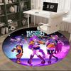 1pc KPOP Demon Hunters Anime Cartoon Design Round Carpet  Office Chair Mat, NonSlip Rug for Home Decor, Living Room, Bedroom