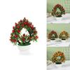 Fake Potted Plant 42 Heartshaped Fruit Bonsai Artificial Flower For Home Decor