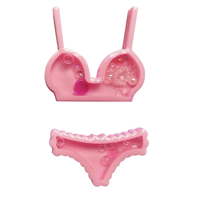 DIY Bikini Ornament Quicksand Silicone Epoxy Mold DIY Keychain Pendant Jewelry Crafting Mould for Valentine Gift