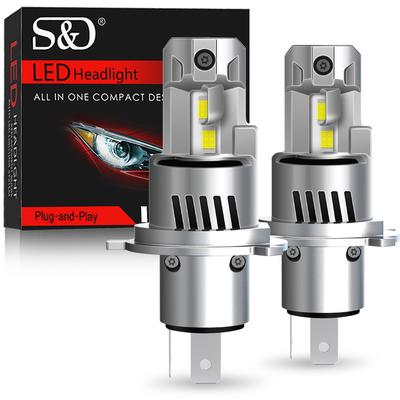 2 Pezzi Lampadine LED H4 Canbus Anabbagliante Abbagliante 32000LM Luci Auto Moto 24 pezzi 3570 CSP Lampade a Diodi LED Turbo Faro Auto Moto 12V 6000K