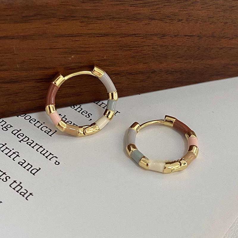 Introducing "Suddenly This Summer: Colorful Enamel Drop Earrings 2024!" French Retro Clip-On Studs - High-End Chic for Women.