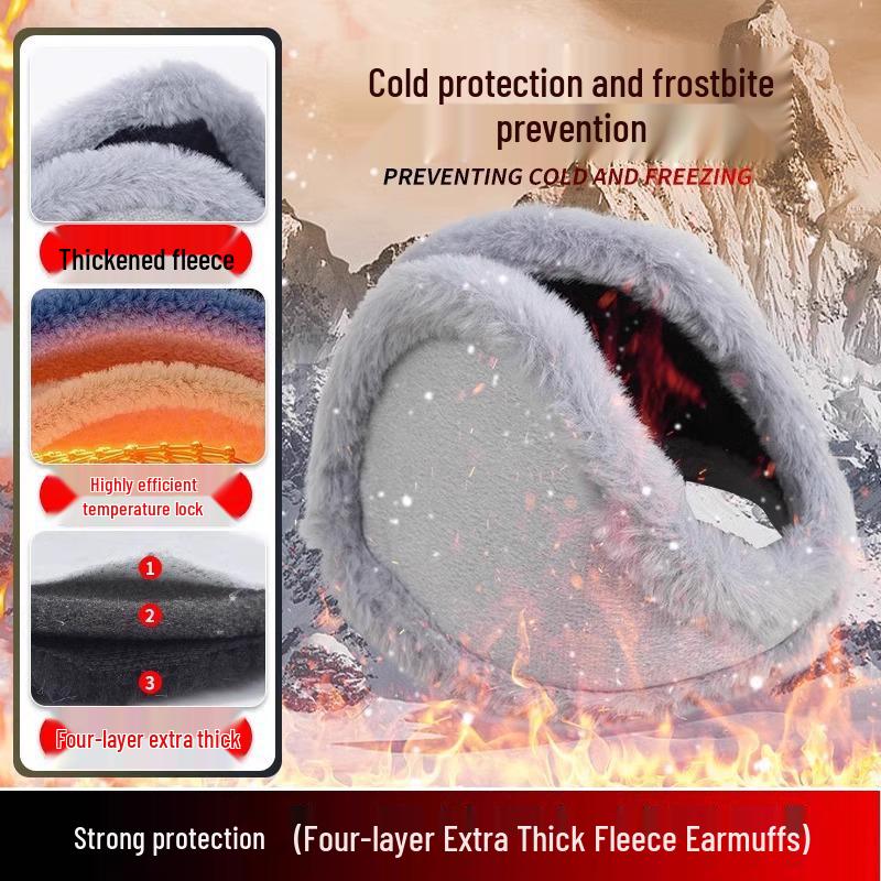 Unisex Soft Plush Winter Earmuffs - Warm, Windproof, Anti-Freeze Protection for Men and Women