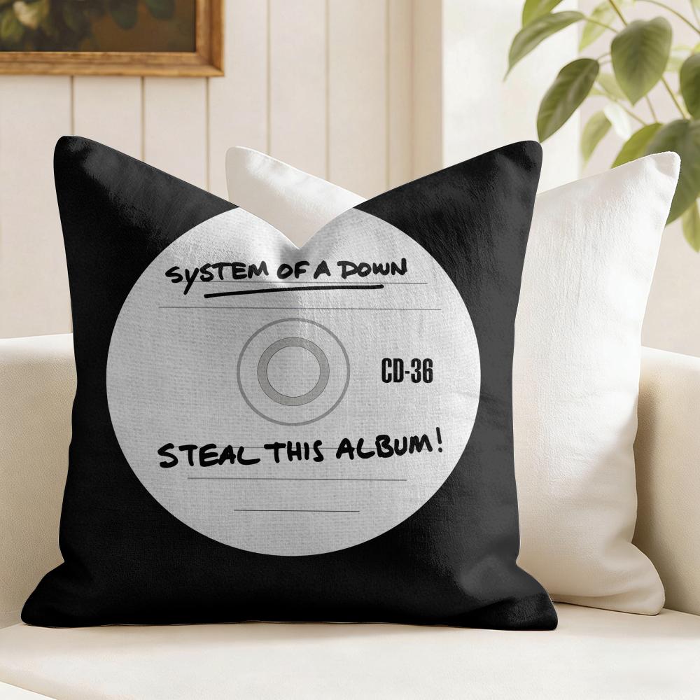Metal Band SSystem Of A Down Cushion Cover Eco Linen Pillow Case DoubleSided Print Breathable Durable Zipper Home Decor Gift