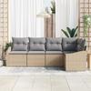 VidaXL Ensemble de canapés de jardin 5 pièces avec coussins beige poly rattan 3346720