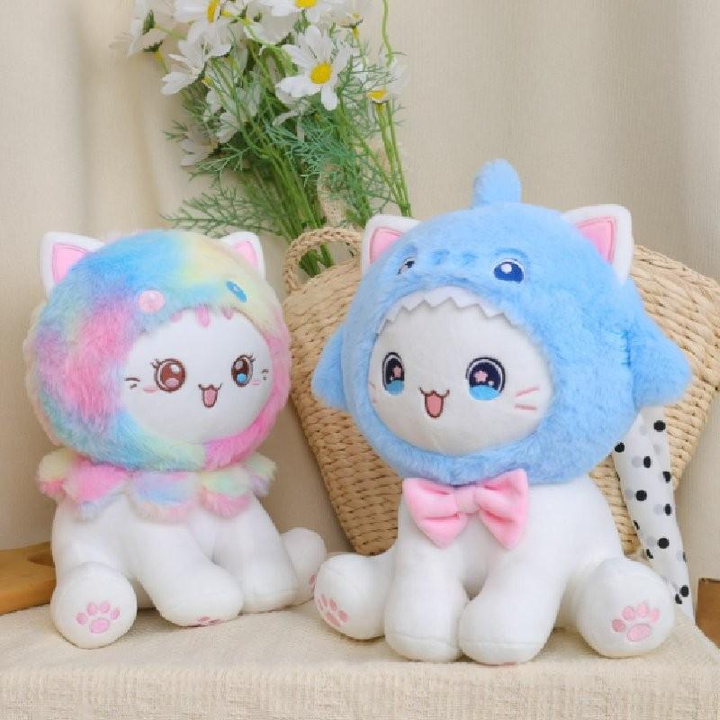 Adorable Plush Cat Toy Soft Stuffed Animal Cuddly Pillow For Kids Gifts And Comforting