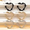 A Pair of Women's Hoop Earrings, Heart-Shaped Punk Retro Versatile Earrings, Suitable for Daily Wear and Halloween