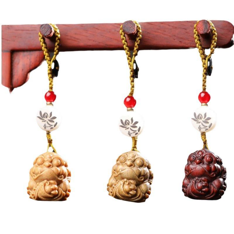 Sandalwood Pixiu Wealth Keychain & Backpack Pendant