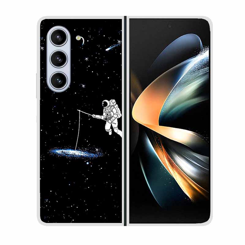 For Samsung Galaxy Fold 6 Case Cool Space Animal Clear Hard Phone Cases for Galaxy Z Fold6 5G 2024 Back Cover Zfold6 Shells Capa