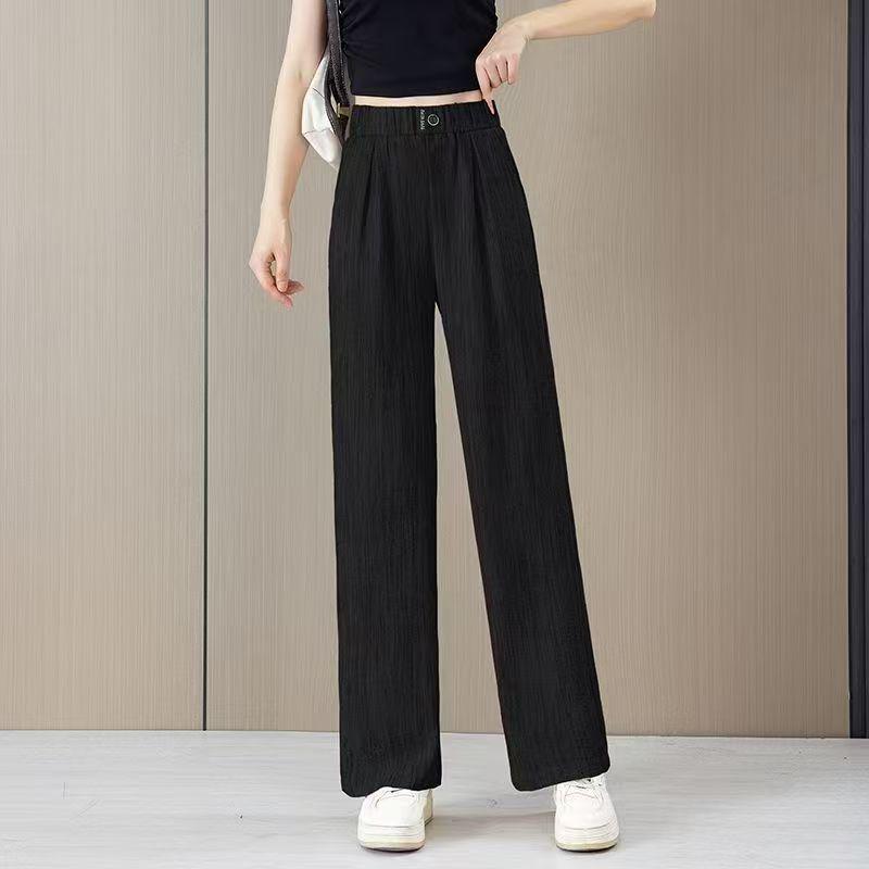 Ice Silk High-Waisted Slimming Straight-Leg Women's Pants - Summer 2026 Collection