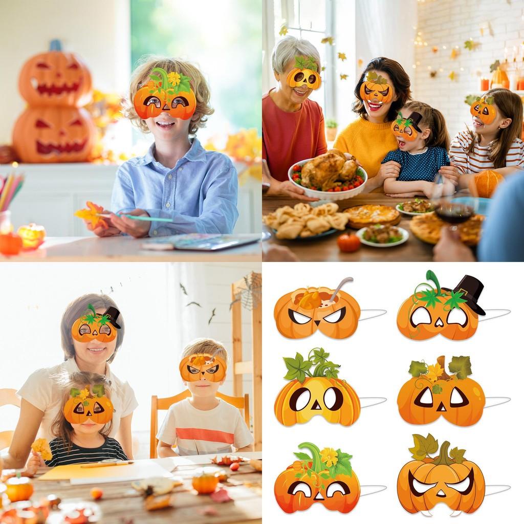 Seasonal Pumpkin Mask Party Prop For Thanksgiving Home Party With Paper Design