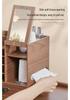 Large Wooden Cosmetic Storage Box with Mirror: Multifunctional Skincare and Lipstick Holder