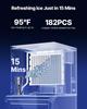 Commercial Ice Maker Machine - Head, 204 kg/Day Stainless Steel Ice Machine with Scheduled Ice-Making, Self-Cleaning, Adjustable Thickness, Ideal for