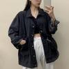 Women Jacket Washed Denim Single-breasted Cardigan Buttons Long Sleeves Turn-down Collar Women Coat Female Clothes