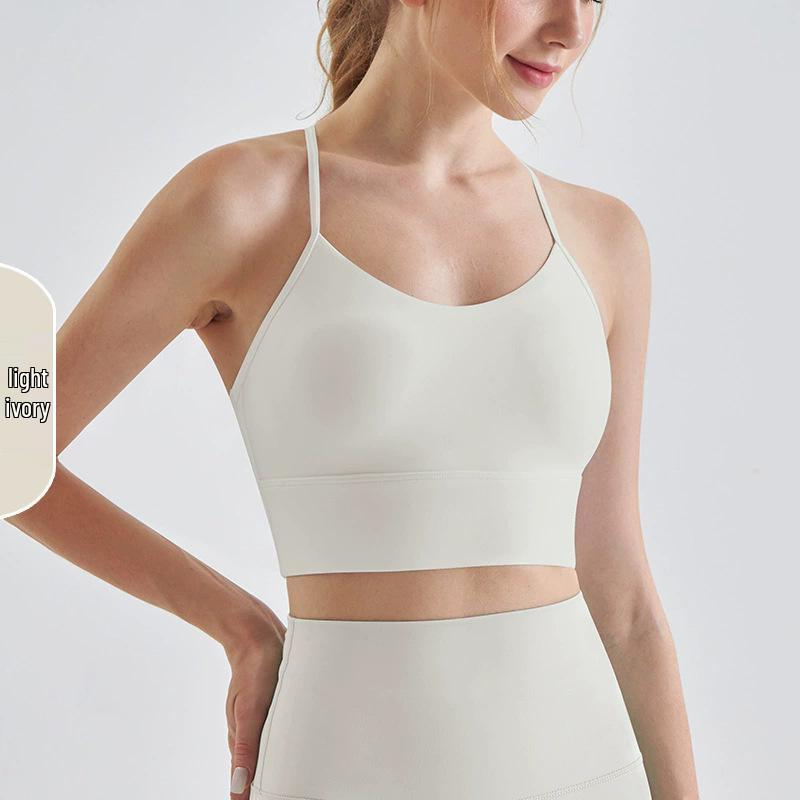 Lulu Women's Nude Feel Sports Yoga Camisole - Elastic, Shockproof, Thin Strap.