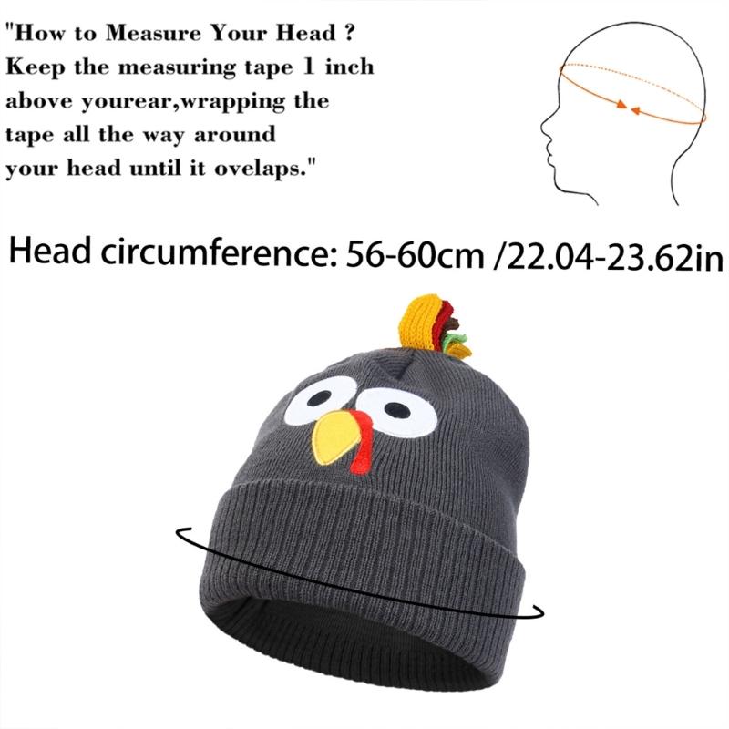 Embroidered Turkey Thanksgiving Turkey Beanies Perfect for Holiday Parties