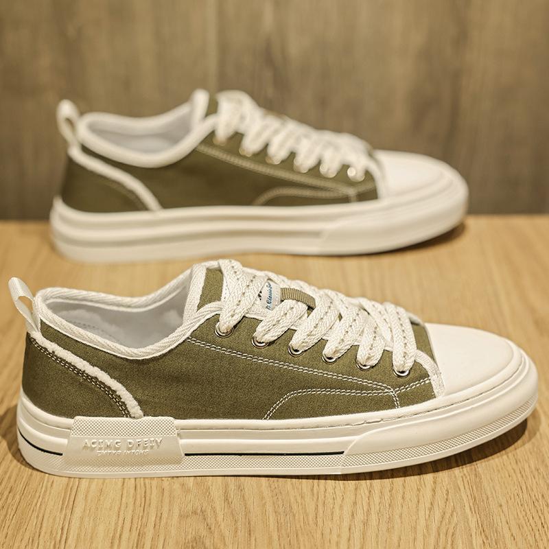 

Canvas men s shoes spring 2025 new high-top sports and leisure cloth shoes men s soft-soled versatile student mid-top board shoes 44