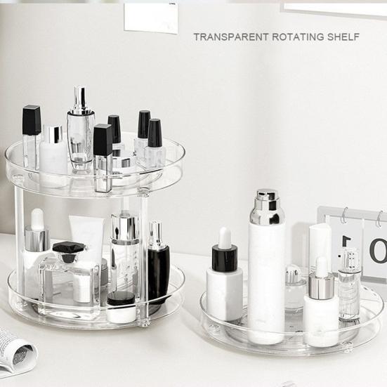 360 Degrees Rotating Storage Tray 1/2/3 Layers Lazy Susan Organizer Kitchen Pantry Cabinet Countertop Seasoning Spice Holder Cosmetic Turntable Rack