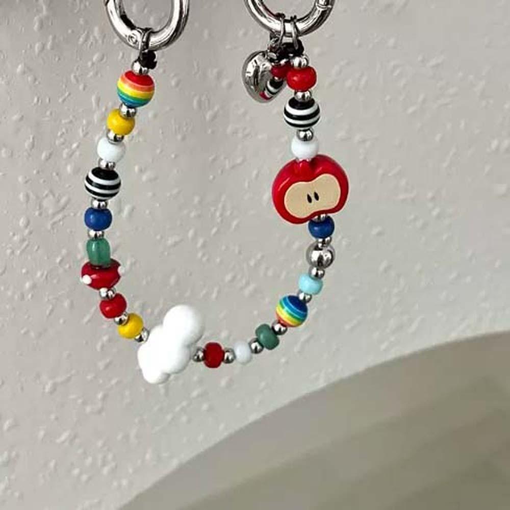 Y2K Beaded Phone Chain Zinc Zinc Alloy Versatile Bag Pendants Creative Colorful Bag Charm Women