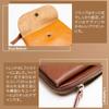 Laficaro Compact Mini Wallet with Key Genuine Cowhide Italian Thin and Coin Card Black Women's Ring, L-Shaped Zipper, Leather, Leather, Lightweight,