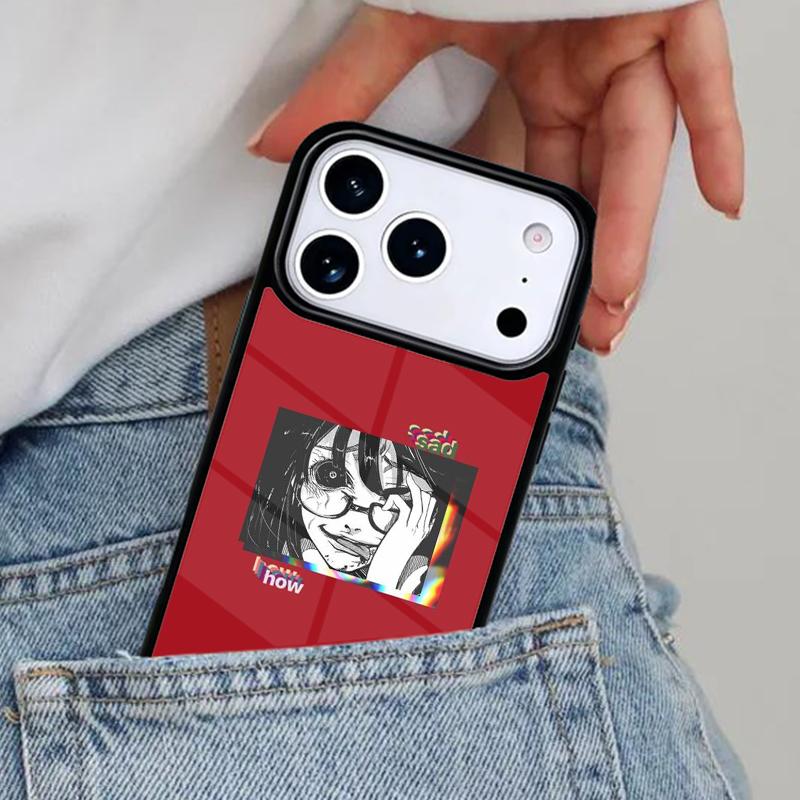 Aesthetic Sad Japanese Anime Phone Case for iPhone 16e 15 14 13 12 17 Pro Max Plus Air 17pro Cover Coque