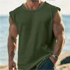 Men Loose Wide Shoulder Sleeveless Casual Sports Tank Top For Summer Beach Workout