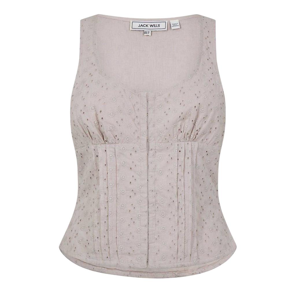 Jack Wills Womens/Ladies Broderie Cotton Corset Top