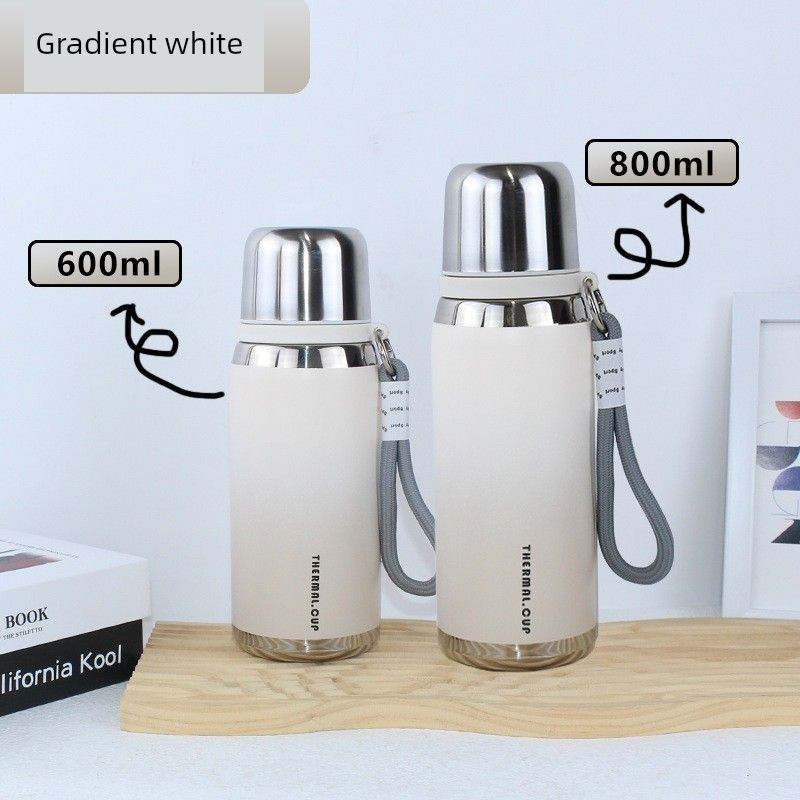 Large-Capacity Thermos Cup for Women, High Aesthetic Value, 2025 New Model, Portable Tea Brewing Cup for Male Students, 316 Stainless Steel Water Cup