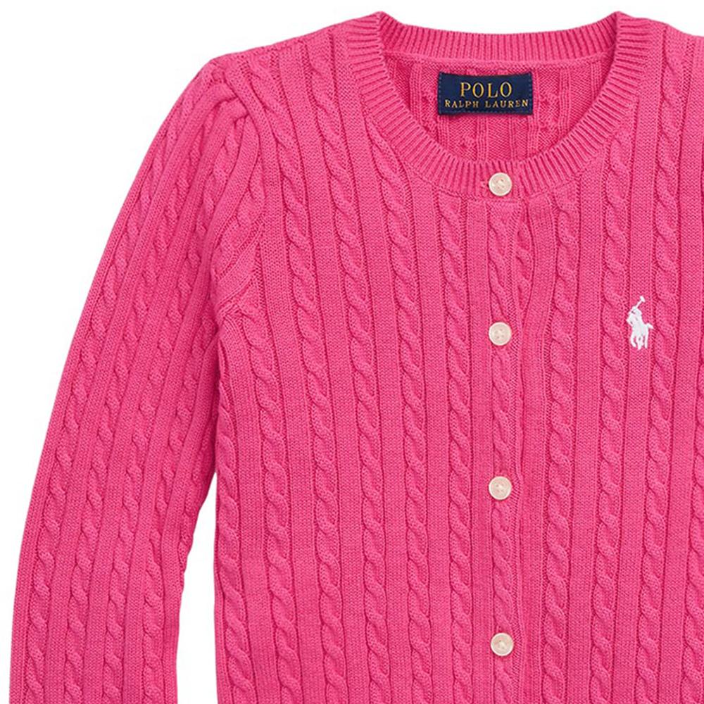 Polo Ralph Lauren Kids FW23 Solid Cable Knit Casual Long Sleeve Sweater Kids Sweater Purple-Red 313543047-050