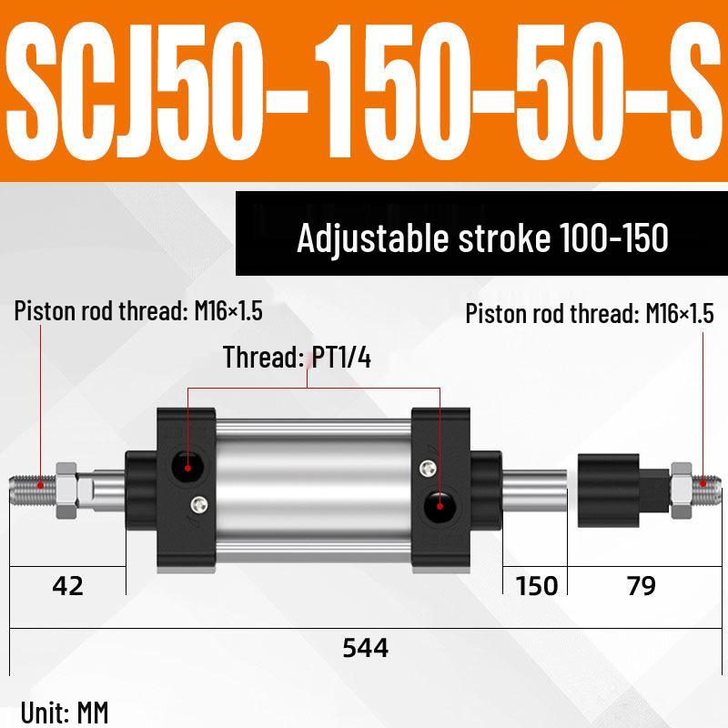 SCJ Adjustable Stroke High Thrust Pneumatic Cylinder SCJ32-160