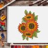 PET Plastic Drawing Painting Stencils Templates Sets, Sunflower Pattern, 29.7x21cm, 6 Sheets/set