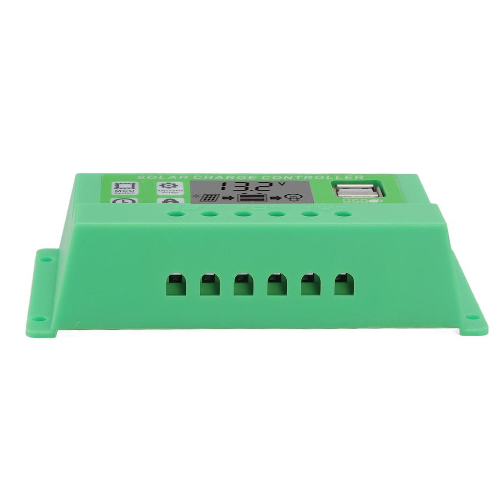 Green PWM Solar Charge Controller LCD Large Screen Display Photovoltaic PV Solar Controller 12V 24V