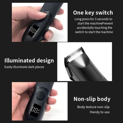 Men Intimate Hair Trimmer for Groin Area & Pubic Hair Waterproof Wet/Dry