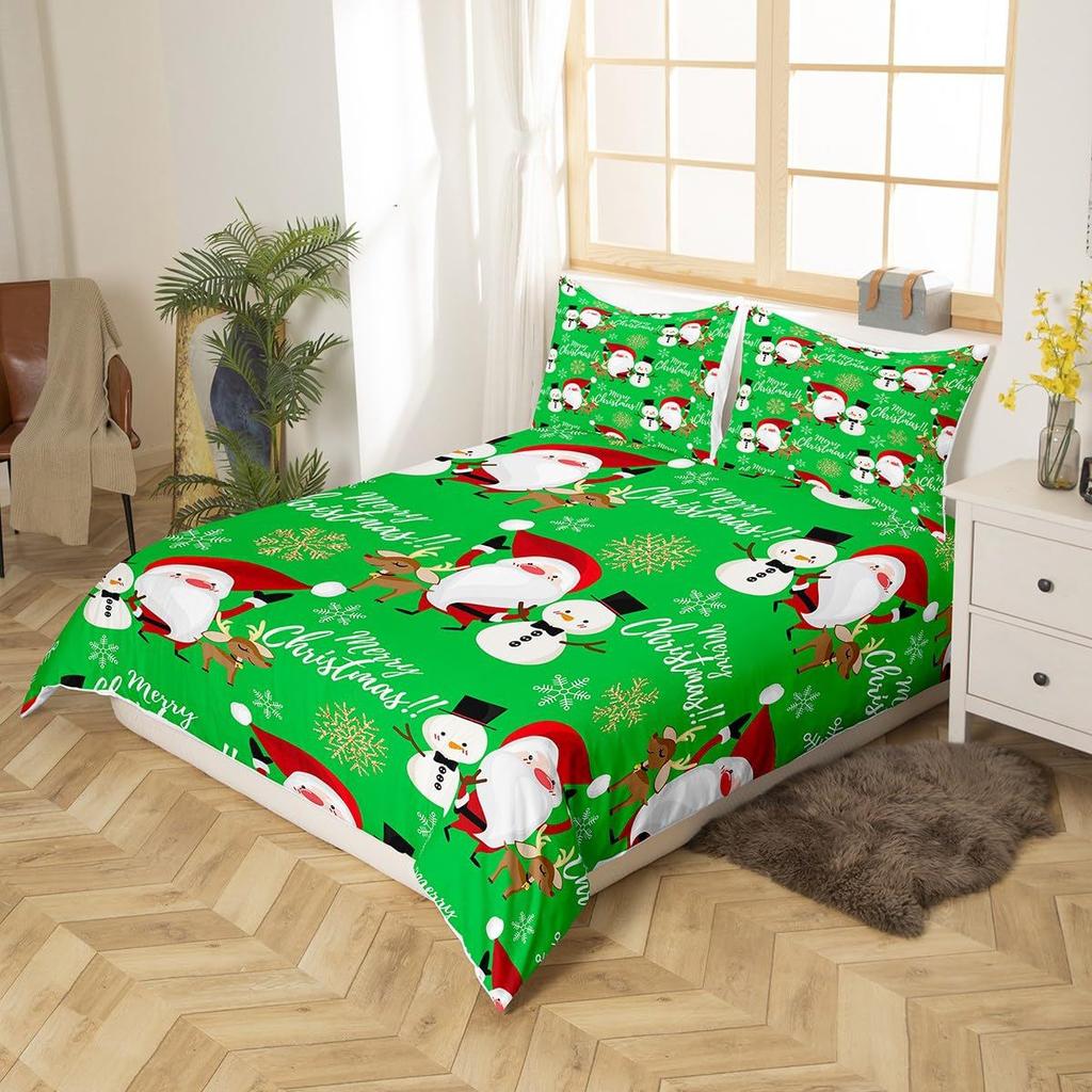 Santa Claus Down Comforter Set Bedding Set 3-piece Coverlet Set