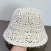 New Striped Lace-up Knitted Pullover Hat Women's Spring and Autumn Fashion Wool Fisherman Hat