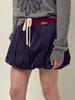 [mardimercredi] Satin Balloon Mini Skirt_Navy