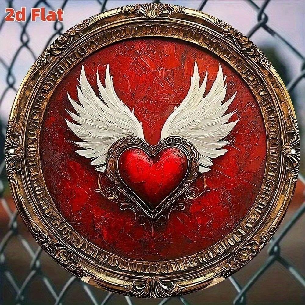 Vintage Red Metal Heart Wall Decor for Home Wedding Valentine