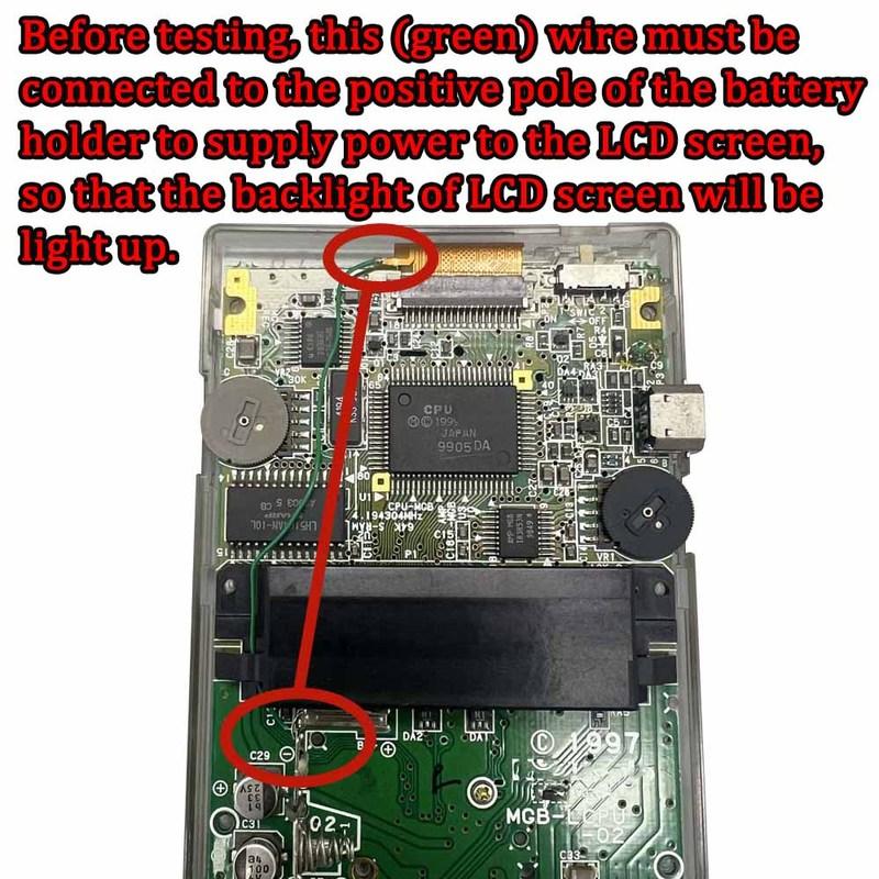 2,6-Zoll Originalgröße IPS Hochhelligkeits-LCD-Bildschirm-Kits für Gameboy Pocket GBP LCD-Sets Unterstützt mehrere Anzeigestile