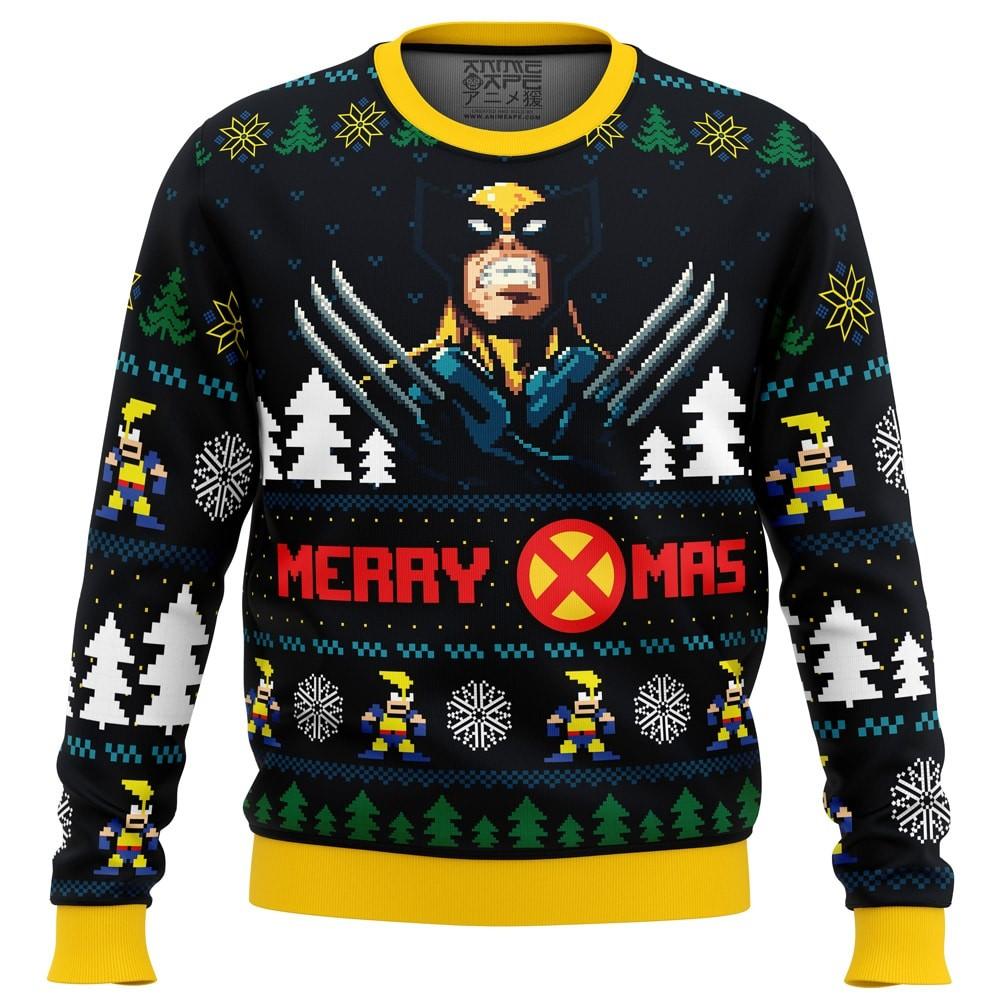 Santa Claws Wolverine Marvel Ugly Christmas Sweater Unisex T-Shirt S