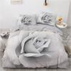 Golden Red Rose King Queen Duvet Cover Romantic Floral Bedding Set Valentine's Day Flowers Quilt Cover Polyester Comforter Cover