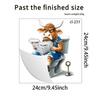 3D Funny Cartoon Calf Reading Newspaper On Toilet Wall Sticker Self-Adhesive Waterproof Removable Bathroom Home Decor Art