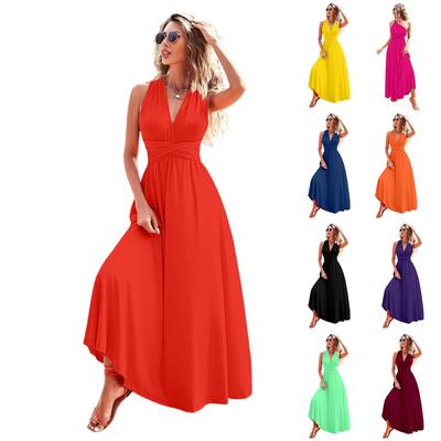 Γυναικείο Μόδα Καλοκαίρι Αμάνικο Φόρεμα με V λαιμόκοψη, Ανοιχτή Πλάτη, Λεπτές Τιράντες και Μονόχρωμο