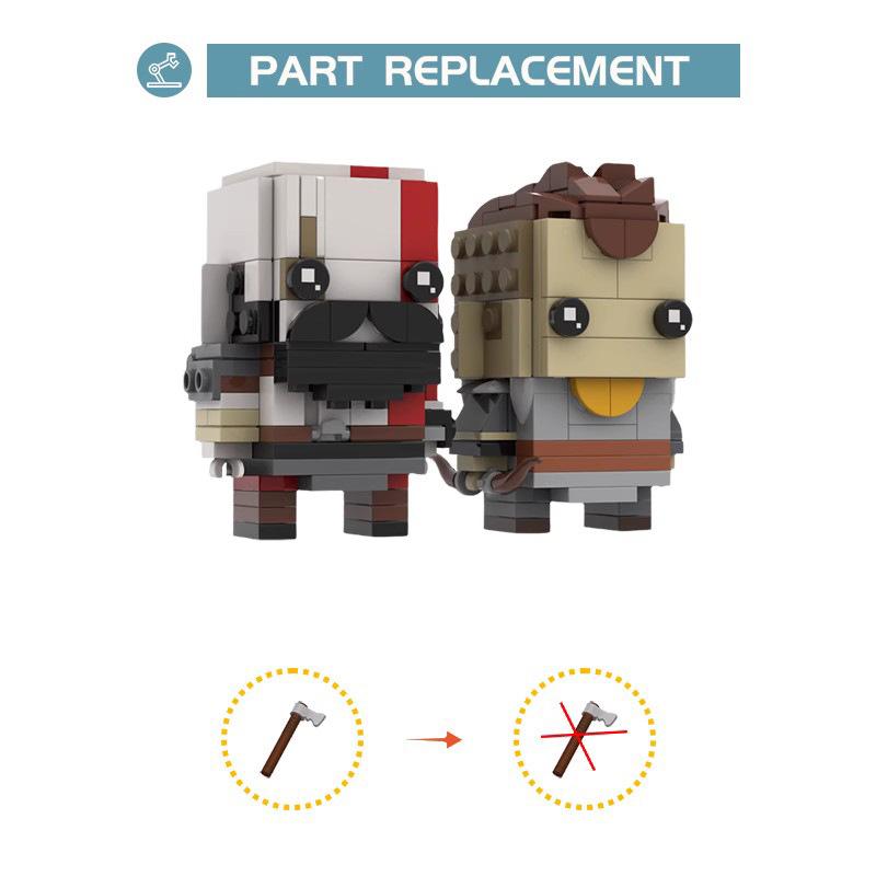 Building Block Set God Of War Kratos And Atreus Game Brickhead Toy Boy