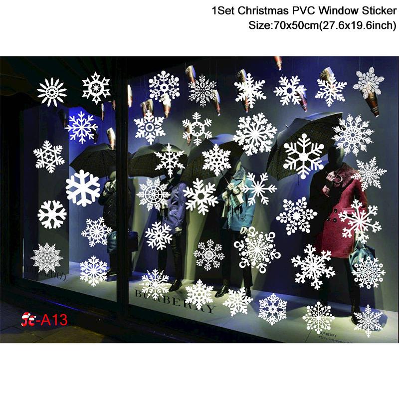 Christmas Window Stickers Santa Claus Snowflake DIY Wall Decal 2026 Christmas Decorations For Home New Year Ornaments Gift 2026