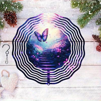 10 Inch Hanging Wind Spinner with 360 Degree Hook for Balcony Garden Decor Spring Summer Outdoor Decoration